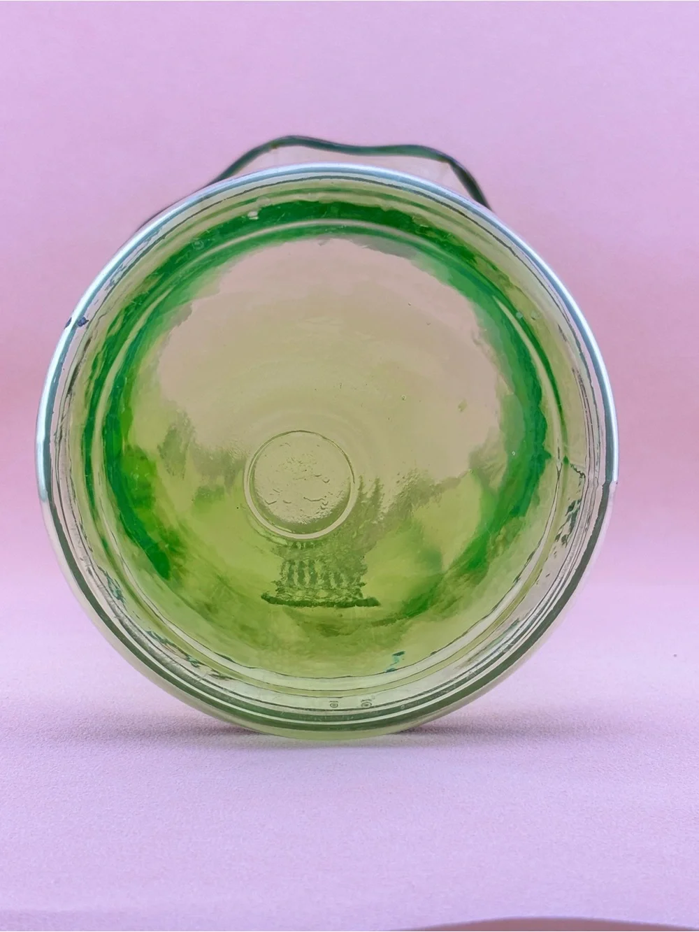 Vintage Art Deco Uranium Glass Vase With Sterling Silver Overlay